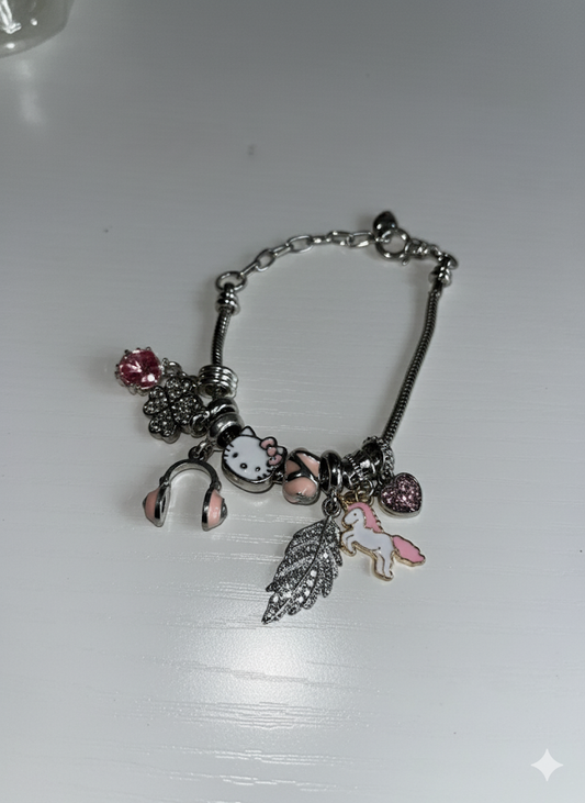 Pink Hello Kitty Charm Bracelet