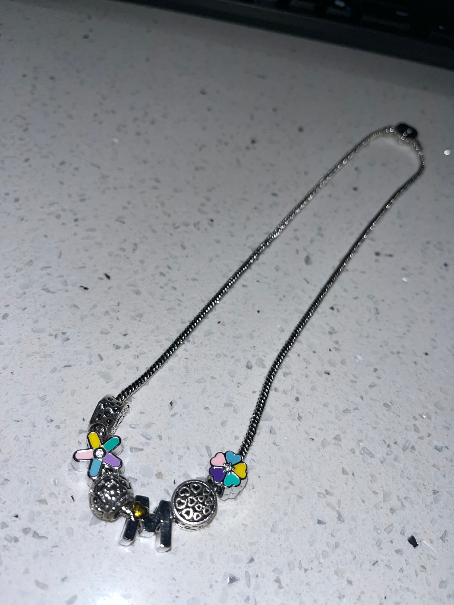 " M "Charm Necklace