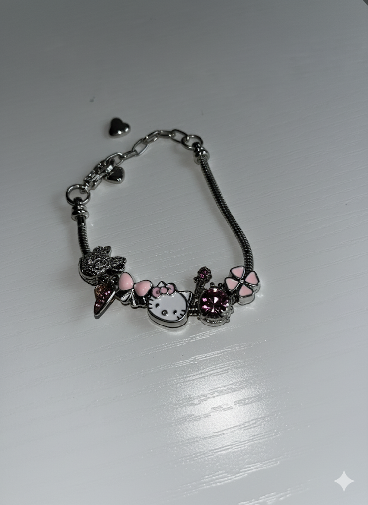 Pink Hello Kitty Charm Bracelet